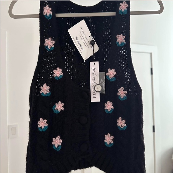 For Love and Lemons Floral Knit Vest - Picture 6 of 6